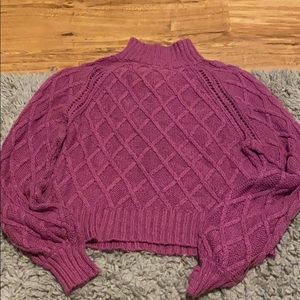 A purple American eagle turtleneck sweater